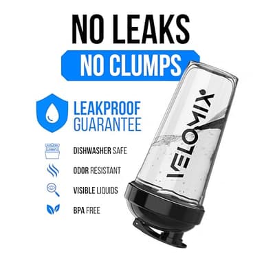 VELOMIX -6 PACK- 28 OZ Protein Shaker Bottles for Protein Mixes, Shaker Cups for Protein Shakes, Small Shaker Bottle Pack, Shaker Cup, Shakers for protein Shakes (Core Series) - Image 3