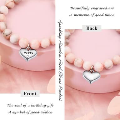 Sereney 7 Year Old Girl Birthday Gifts, Adjustable Beaded Bracelet as 7th/7yr Year Old Girl Birthday Gifts for Seven Daughter Niece Granddaughter Girls - Image 4