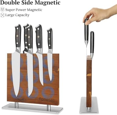 Strong Magnetic Knife Block - Magnetic Knife Holder for Kitchen Organization, Knife Block with Powerful Magnet (Square steel bottom knife block） - Image 6