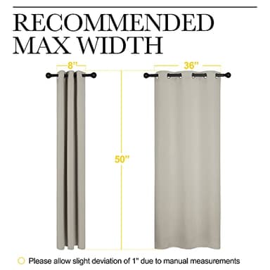 NICETOWN Kitchen Curtains for Decoration, Thermal Insulated Grommet Room Darkening Draperies/Panels for Laundry (Natural, 2 Panels, W42 x L50 inches) - Image 7