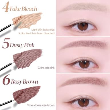 Espoir The Brow Color Fixing Cara #2 Taupe 0.1 fl oz | Easy Fixing without Clumping with Skinny Brush | Long Lasting Smudgeproof Eyebrow Mascara | Soft Mood Coloring Tinted Gel | Korean Eye Makeup - Image 4