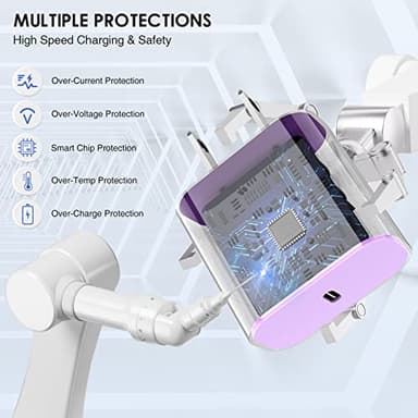 10ft iPhone Charger Fast Charging, for iPhone 14 13 12 Fast Charger,20W USB C Wall Charger with Type C to Lightning Cord,iPhone Fast Charging Cable for iPhone 13/14/12 Pro Max Plus/11,iPad-3PCS-Purple - Image 4