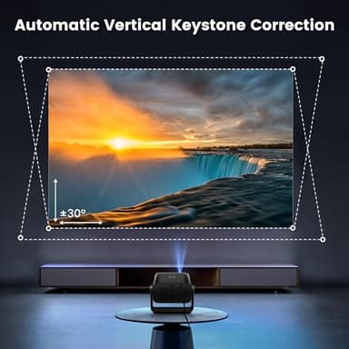 [Electric Focus & Auto Keystone] Mini Projector with WiFi Bluetooth, PUTRIMS Portable 1080P Support Movie Projector 145° Rotatable 50% Zoom Fully Sealed Small Projector for Phone TV Stick HDMI USB - Image 3
