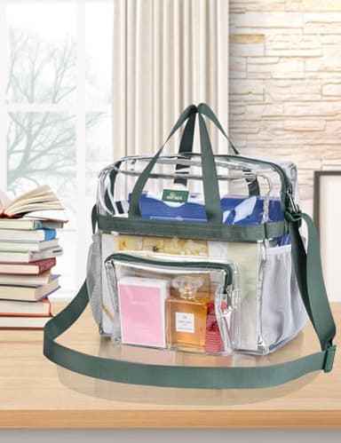 Bagenius Clear Bag Stadium Approved 12x6x12 Clear bag for Stadium Events Sports Concert Festival Work, Green - Image 5