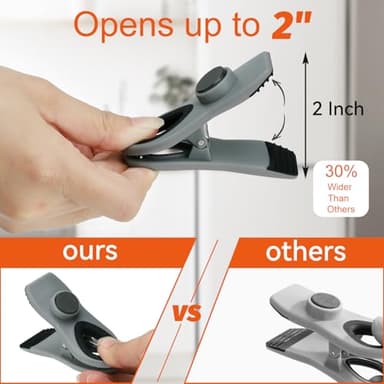 TACGEA Chip Clips, Magnetic Bag Clips with Air Tight Seal for Food Storage, 12 Pieces, Multicolor - Image 3