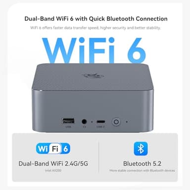 Beelink EQI12 Mini PC,Intel 12th Gen Core i3-1220P (10C/12T,up to 4.4GHz),Mini Computer with 16GB DDR4 RAM 500GB M.2 2280 PCle 4.0x4 SSD,4K Dual Screen Display/Dual LAN/WiFi6/BT5.2/USB3.0 - Image 7