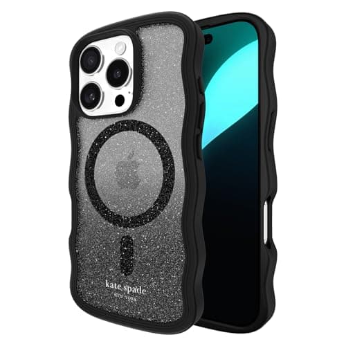 kate spade new york iPhone 16 Pro Case - Compatible with MagSafe - Designer Phone Case - Wavy Nightfall - Image 1