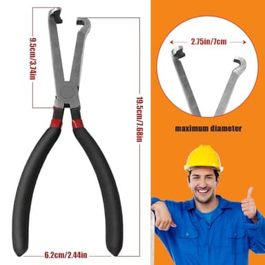 Guweta 37960 Electrical Disconnect Pliers, 8in Automotive Electrical Connector Disconnect Pliers Long Spark Plug Disassembly Pliers Tools for Push Tab Style Plugs - Image 3