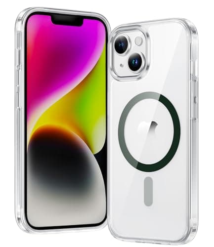 FNTCASE for iPhone 14 Plus Case Clear Phone Case Protective Cover for iPhone 14plus | Magnetic, Shockproof, Military Grade, Drop Protection, Anti-Yellowing, Anti-Slip, Slim, Lightweight (F-Green) - Image 1