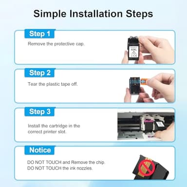 63XL Black Ink Cartridge High-Yield for HP Ink 63 Replacement for HP 63 Black Ink Cartridge Works for HP OfficeJet 3830 4650 5255 5258 5200 Envy 4520 4512 4510 DeskJet 1112 2130 3630 F6U64AN (2 Pack) - Image 7