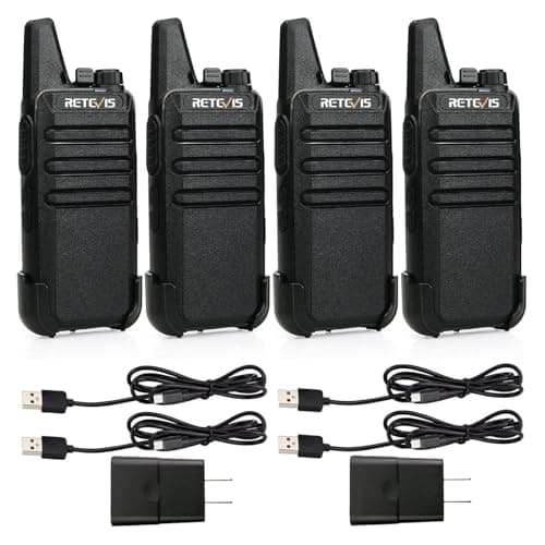 Retevis RT22 Two Way Radio Long Range Rechargeable,Portable 2 Way Radio, USB-C Charging, Handsfree Walkie Talkies for Adults Cruise Hiking Camping(4 Pack) - Image 1