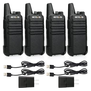 Retevis RT22 Two Way Radio Long Range Rechargeable,Portable 2 Way Radio, USB-C Charging, Handsfree Walkie Talkies for Adults Cruise Hiking Camping(4 Pack) - Image 1