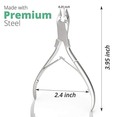 Professional Cuticle Trimmer Nail Cuticle Cutter Stainless Steel Cuticle Nippers with Sharp Blades of Cuticle Remover Clippers Manicure Tools Double Spring for Nail Care Pedicure Nail Tools (Silver) - Image 3