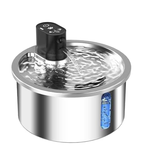 Wireless Cat Water Fountain Stainless Steel Automatic Pet Water Dispenser 4000mAh Battery Operated 3.2L/108oz Large Capacity Water Fountains for Cats Dogs - Image 1