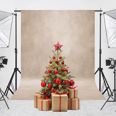 Haboke Abstract Professional Photography Backdrop for Portrait Photo Props Booth Background Photoshoot Studio with Polyester Fabric Roller Pocket on Top (8x10ft,Light Beige) - Image 4