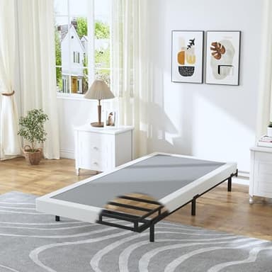 HOBINCHE Low Profile Box Spring Twin,3 Inch Box Spring for Twin Size Bed,Heavy Duty Bed Base,Metal Mattress Foundation,Easy Assembly/Noise Free/Non Slip - Image 3