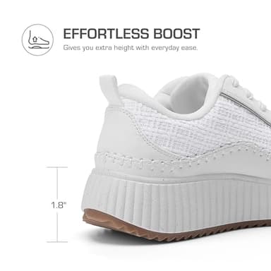 DREAM PAIRS Women Chunky City Tweed Comfortable Casual Platform Fashion Sneaker,Size 10,White,SDFN2379W - Image 3