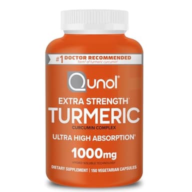 Qunol Turmeric Curcumin Supplement, 1000mg with Ultra High Absorption, for Joint Support, Extra Strength Capsules, 150 Count - Image 1