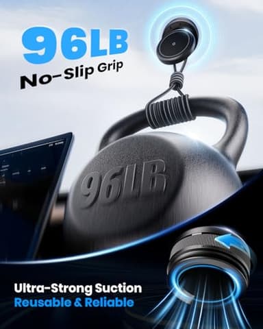 2026 Upgraded 360° Vacuum Magnetic Car Phone Holder for Magsafe [96+LBS Strongest Suction & 2800gf Strongest Magnetic], Adjustable Car Phone Mount for Your Car/Gym/Mirror/Shower for iPhone & Android - Image 3