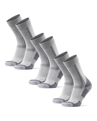 DANISH ENDURANCE Hiking Socks Women & For Men, Merino Wool Socks, Crew Mens, Womens Moisture Wicking, Work, Calcetines para Hombre, Grey, Medium - Image 1