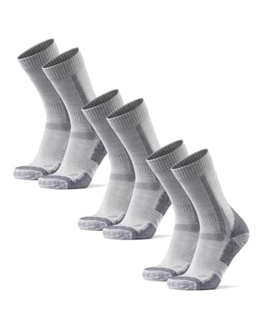 DANISH ENDURANCE Hiking Socks Women & For Men, Merino Wool Socks, Crew Mens, Womens Moisture Wicking, Work, Calcetines para Hombre, Grey, Medium - Image 1