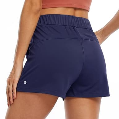 Willit Women's Shorts Hiking Athletic Shorts Yoga Lounge Active Workout Running Shorts Comfy Casual with Pockets Blue S - Image 3