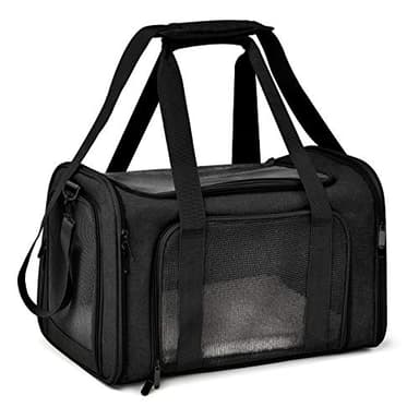 Henkelion Cat Carriers Dog Carrier Pet Carrier for Small / Medium Cats Dogs Puppies (Up To 15lbs), TSA Airline Approved Small Dog Carrier Soft Sided, Collapsible Waterproof Travel Puppy Carrier -Black - Image 1