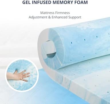 4 Inch Gel Memory Foam Mattress Topper King Size, Cooling Bed Topper for Pressure Relief with Removable Breathable Soft Cover, CertiPUR-US Certified - Image 5