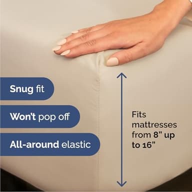 Queen Sheets Set 6 Piece - Bed Sheets Queen Size - Soft Hotel Luxury Bedding - Cooling, Comfy & Breathable - 1 Flat & 1 Fitted & 4 Pillowcases with Deep Pockets - Wrinkle Resistant & Fade Free - Wheat - Image 3