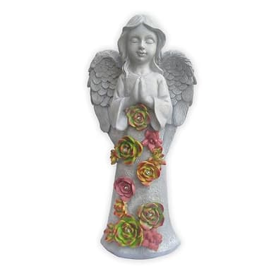 VIOYOUNS Angel Solar Garden Outdoor Statues with Succulent Plants and 6 LED Lights– Outside Solar Garden Decor Figurines -Remembrance & Sympathy Gifts Decorations - Image 8