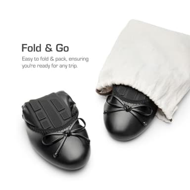 DREAM PAIRS Women's Flats, Foldable Ballet Flats for Women, Bowknot Round Toe Comfort Light Weight Slip-On Dress Shoes Black Size 7.5 SDFA2409W - Image 3