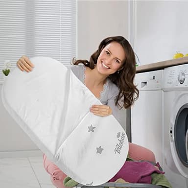 Bassinet Mattress Pad 15"x 30" Fits Dream On Me Lacy and Moses Basket, Oval Shaped with Removal Zippered Cover, Waterproof Breathable Soft Foam - Image 5
