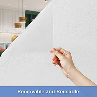 Volcanics Frosted Glass Window Privacy Film, Removable Static Cling Bathroom Window Film, Heat Control UV Blocking, Peep-Proof, Ideal for Home Office 35.4 x 39.3 Inches - Image 7