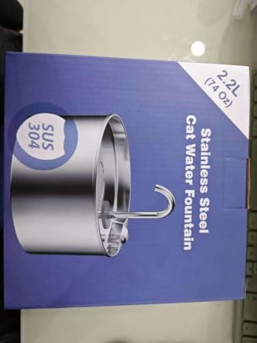 Cat Water Fountain Stainless Steel: 2.2 L Cat Fountain for Drinking - Automatic Pet Water Fountain for Cats Inside - Metal Cat Dog Water Dispenser Bowl with Faucet Water Level Window Ultra Quiet Pump - Image 10