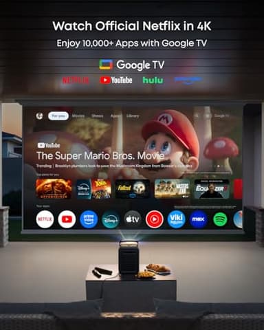 NEBULA X1 Triple Laser 4K Projector, Nebulamaster, 3500 ANSI Lumens, 56000:1 Contrast, 40W Stereo Sound, 0.9-1.5 Optical Zoom, Smart AI, Dolby Vision, 300" Screen, Built-In Micro Gimbal, GTV, Portable - Image 6