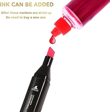 WELLOKB Alcohol Markers, 80 Colors Dual Tip Blender Art Markers for Coloring, Illustrations, and Sketching, Coloring marker for Book Painting (24PCS-Black) - Image 4