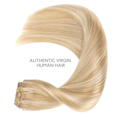 WENNALIFE Hair Extensions Clip In, 9pcs 24inch 150g Dirty Blonde Highlighted Bleach Blonde Thicker Clip In Hair Extensions Real Human Hair Remy hair extension Double Weft Clip in Human Hair Extensions - Image 5