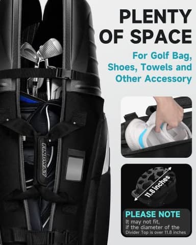 Findway Golf Travel Bags for Airlines with Wheels and ABS Hard Case Top, Protect Your Clubs, Waterproof 1680D Oxford Fabric and Oversize Tank Wheels, Lightweight and Easy to Maneuver - Image 4