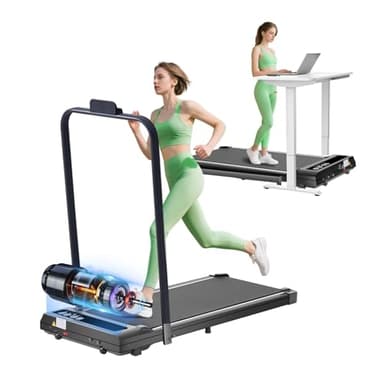 Walking Pad with Handle Bar, 3.0HP Foldable Folding Treadmills for Home Small, 3 in 1 Portable Treadmill with Handles, Small Walking Pad Treadmill Home with Remote Control, 320LB Capacity - Image 1