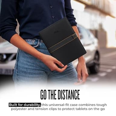 Solo New York Universal Tablet Case - Fits 8.5"-11" Tablets, Compatible with iPad 11th Generation, iPad Air M3, iPad Pro M4, Fire HD 10, & More, Magnetic Strap Closure - Metro, Black - Image 5