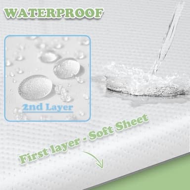 Genew Pack and Play Mattress (38"x26"x1.5"), Portable Crib Mattress Pad for Pack N Play, Play Pen, Soft, Waterproof, Washable, Breathable Pad for Babies and Toddlers - Image 4
