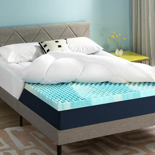 Best Price Mattress 4 Inch Pillowtop Mattress Topper and Pad Combo, 2 Inch Egg Crate Foam Mattress Topper, 2 Inch Plush Mattress Pad, Certified Safe Foam and Fabric, Dorm Essentials, Queen - Image 1