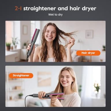 slopehill 2-in-1 Hair Straightener and Blow Dryer, Professional Flat Iron with High-Speed Airflow Technology for Straight, Smooth Hair - Image 6