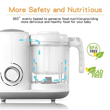 AMZBABYCHEF Baby Food Maker, 4 in 1 Baby Food Processor and Steamer, Puree Blender, Multifunctional Baby Puree Maker, Dishwasher Safe (White) - Image 6