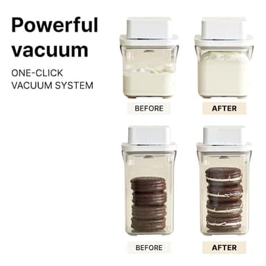 VAKUEN Premium Airtight Food Storage Containers & Vacuum Sealer Machine Starter Set, 4-piece Container with Sealer, 100% Leak Proof,Keep food fresh up to 5 times longer than non-vacuum strorage. - Image 4
