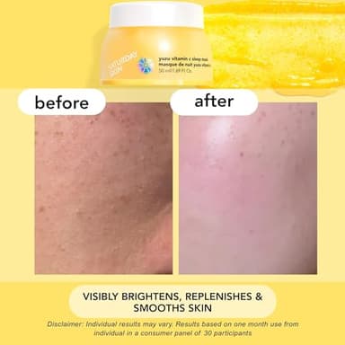 Saturday Skin Yuzu Vitamin C Sleep Mask Regenerist Retinol Ultra Rich Face Moisturizer Cream Smooth Skin and Reduce Wrinkles Ideal for All Skin Types - Image 5