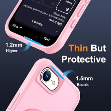 SKYLMW Compatible with iPhone 16E Case with Invisible Magnetic O-Ring Stand Military-Grade Translucent Case for iPhone 16E 6.1" 2025 [Compatible with Mag-Safe][Great Grip Feeling], Pink - Image 6