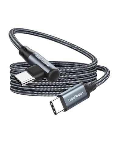 CableCreation Right Angle USB C to USB C Cable 3.3FT,100W 90 Degree USBC to USBC Cord Fast Charging USB C Charger Cord Compatible with iPhone 16,Galaxy S23 Ultra S22,MacBook,iPad mini 6,iPad Pro 2020 - Image 1