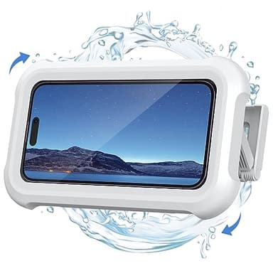 Lamicall Shower Phone Holder Waterproof - 480° Rotatable Retractable Adjustable Shower iPhone Case Holder, Bathroom Wall Phone Mount Stand Water Proof Anti Fog Case, Accessories for 4-7" Cellphones - Image 1
