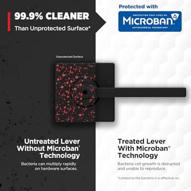 Kwikset Casey Interior Privacy Door Handle with Lock 10 Pack, Door Lever for Bathroom and Bedroom, Matte Black Reversible Keyless Turn Lock, with Microban Protection - Image 6